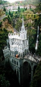 Santuario de las Lajas, Basílica Church, was built in Gothic Revival style inside the Canyon of the Guaitara River located in Colombia, South América